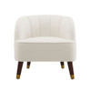 Elegant Upholstered Barrel Accent Chair With Wooden Legs