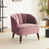 Elegant Upholstered Barrel Accent Chair With Wooden Legs Elegant Upholstered Barrel Accent Chair With Wooden Legs