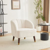 Elegant Upholstered Barrel Accent Chair With Wooden Legs Elegant Upholstered Barrel Accent Chair With Wooden Legs