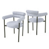 Contemporary Upholstered Armchair Dining Chairs With Metal Legs (Set of 2)