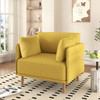 Modern Upholstered Accent Chair With Soft Cushions, Sleek Armrest Design