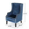 Elegant Velvet Club Chair With Tonal Piping Elegant Velvet Club Chair With Tonal Piping