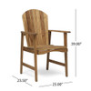 Outdoor Weather Resistant Acacia Wood Adirondack Dining Chairs (Set of 2)