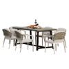 7 Pieces Modern Outdoor Dining Set With Acacia Wood Table And Chairs
