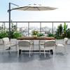 7 Pieces Modern Outdoor Dining Set With Acacia Wood Table And Chairs