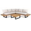 Sebastian - Hand Crafted 4 Piece Sofa Set With Water Resistant Cushions - Beige / Teak