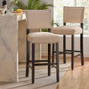 Barstools With Rivet Decoration (Set of 2), Wood Frame, Bar Chairs For Kitchen Island - Beige