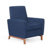 Mid Century Modern Club Chair With Upholstery And Rubberwood Legs - Navy Blue Mid Century Modern Club Chair With Upholstery And Rubberwood Legs - Navy Blue