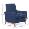 Mid Century Modern Club Chair With Upholstery And Rubberwood Legs - Navy Blue Mid Century Modern Club Chair With Upholstery And Rubberwood Legs - Navy Blue