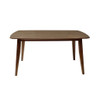 Mid Century Style Wood Dining Table With Rounded Corners - Walnut
