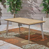 Outdoor Dining Table With Eucalyptus Wood Topped - Silver Outdoor Dining Table With Eucalyptus Wood Topped - Silver