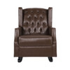 Amedou - Contemporary Tufted Wingback Rocking Chair - Dark Brown Amedou - Contemporary Tufted Wingback Rocking Chair - Dark Brown
