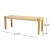 Angie - Bench Outdoor Seating Acacia Wood Faux Rattan - Teak Angie - Bench Outdoor Seating Acacia Wood Faux Rattan - Teak