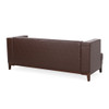 Mid Century Modern 3 Seater Sofa With Tufted Stitching - Dark Brown Mid Century Modern 3 Seater Sofa With Tufted Stitching - Dark Brown