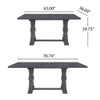 Devingo - Extendable Dining Table Rustic Style - Gray