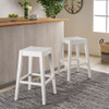 Counter Barstool (Set of 2), Rubber Wood - White