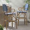 Outdoor Wicker And Aluminum French Barstools (Set of 2)