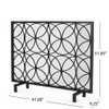 Thayer - Single Panel Iron Fireplace Screen With Geometric Design