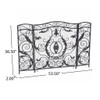 Mariella - Traditional Floral Iron Fireplace Screen With Ornate Design