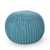 Moro - Knitted Cotton Round Pouf With Pumpkin Shape