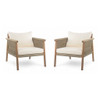 Modern Outdoor Woven Lounge Chair With Solid Frame And Cushions