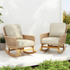Contemporary Minimalist Wicker Rocking Chair With Soft Cushions And Durable Wooden Frame Contemporary Minimalist Wicker Rocking Chair With Soft Cushions And Durable Wooden Frame