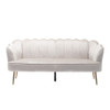 Modern Glam 3 Seater Sofa With Velvet Texture Modern Glam 3 Seater Sofa With Velvet Texture