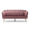 Modern Glam 3 Seater Sofa With Velvet Texture Modern Glam 3 Seater Sofa With Velvet Texture