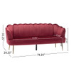 Modern Glam 3 Seater Sofa With Velvet Texture Modern Glam 3 Seater Sofa With Velvet Texture