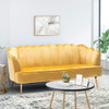 Modern Glam 3 Seater Sofa With Velvet Texture Modern Glam 3 Seater Sofa With Velvet Texture