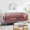 Modern Glam 3 Seater Sofa With Velvet Texture Modern Glam 3 Seater Sofa With Velvet Texture