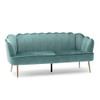Modern Glam 3 Seater Sofa With Velvet Texture Modern Glam 3 Seater Sofa With Velvet Texture