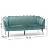 Modern Glam 3 Seater Sofa With Velvet Texture Modern Glam 3 Seater Sofa With Velvet Texture