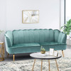 Modern Glam 3 Seater Sofa With Velvet Texture Modern Glam 3 Seater Sofa With Velvet Texture