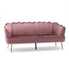 Modern Glam 3 Seater Sofa With Velvet Texture Modern Glam 3 Seater Sofa With Velvet Texture