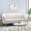 Modern Glam 3 Seater Sofa With Velvet Texture Modern Glam 3 Seater Sofa With Velvet Texture