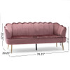 Modern Glam 3 Seater Sofa With Velvet Texture Modern Glam 3 Seater Sofa With Velvet Texture