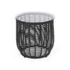 Boho Arias - Side Table With Tempered Glass Top And Rattan Wrap