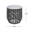 Boho Arias - Side Table With Tempered Glass Top And Rattan Wrap