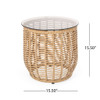 Boho Arias - Side Table With Tempered Glass Top And Rattan Wrap