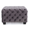 Modern Glam Ottoman With Velvet Upholstery And Button Tufted Design