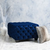 Modern Glam Ottoman With Velvet Upholstery And Button Tufted Design