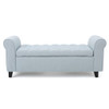 Hayes - Contemporary Armed Storage Bench With Rolled Arms And Button Tufting
