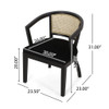 Elegant Dining Chair With Cane Web Backrests And Velvet Upholstery Elegant Dining Chair With Cane Web Backrests And Velvet Upholstery