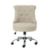 Fidelity - Upholstered Office Chair With Sloped Arms And Rolled Backrest - Wheat / Chrome