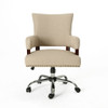 Zealous - Upholstered Office Chair With Curved Arms And Nailhead Accents - Wheat