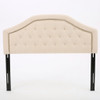 Queen & Full Size Headboard With Diamond Tufting And Nailhead Trim - Beige
