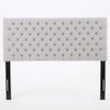 Queen Size Headboard With Button Tufting - Light Gray