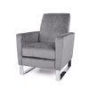 Bolt - Upholstered Recliner Chair With Stainless Steel Base - Gray / Chrome