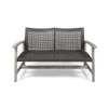 Hampton - Outdoor Wood And Wicker Loveseat - Gray